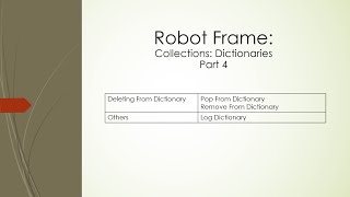 Robot Framework | Collections | Dictionary Part 4