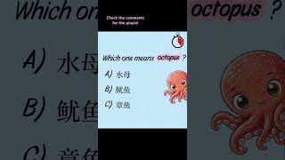 Octopus in Chinese? 🐙 Try to guess! #mandarin #challenge #chineselearning