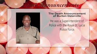 Death Announcement for Burton Deterville