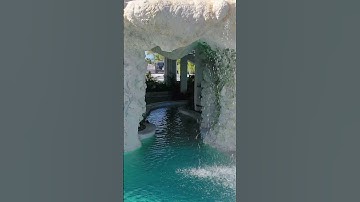 This pool has an insane lazy river underneath the home!  #insanepools #lucaslagoons #pool #lazyriver