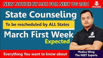New State Counseling Schedule For NEET 2021 || Latest Update by MCC