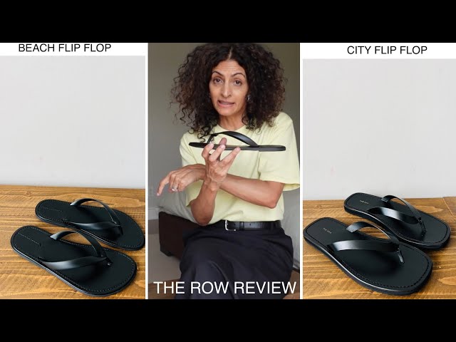 The Row, Beach black flip flop sandals