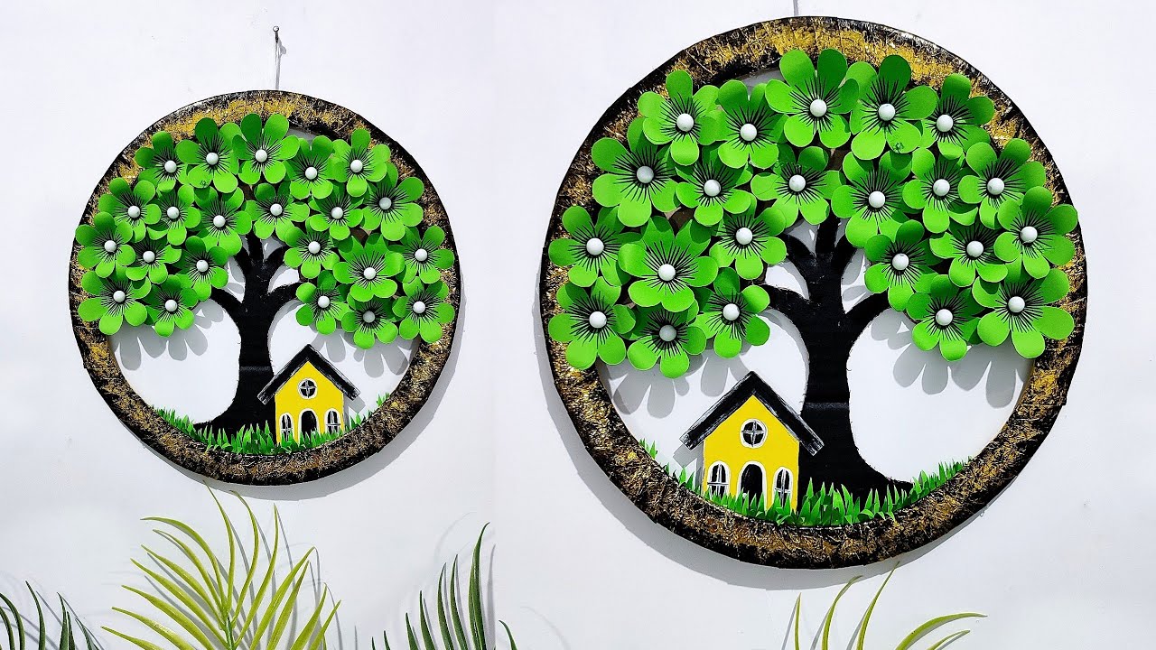 Easy Paper Tree wall hanging craft Paper craft for home decoration