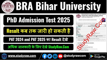 BRABU PhD Admission Test PAT 2024 PAT 2025 Result कब तक Release होगा BRA Bihar University