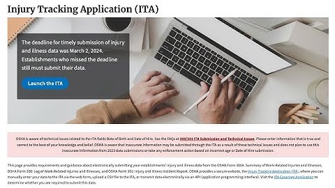 OSHA’s Injury Tracking Application (ITA) Data