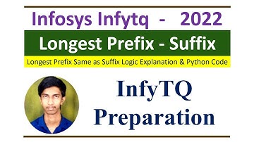 InfyTQ previous year Coding Question #7 | InfyTQ Prefix same as Suffix | InfyTQ  final round 2022