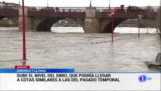 El río Ebro sube de nivel por el deshielo