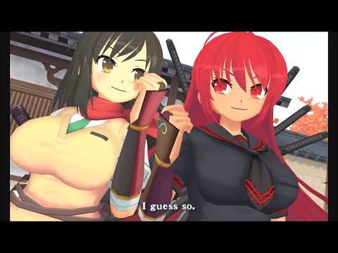 Senran Kagura 2: Deep Crimson Co-Op Character Entrances and Victory Poses (3DS)