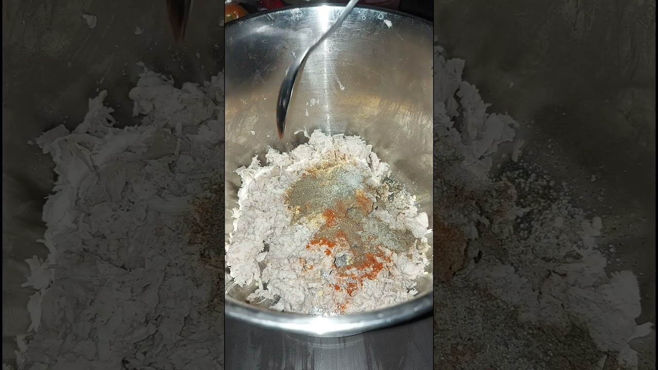 American Chicken Salad Part 3 - Making the flaked chicken meat tastier