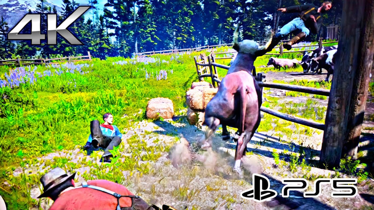 Red Dead Redemption 2 Gameplay - Bull Attack | Farming, For Beginners | Part 92 [ 4K HDR ]