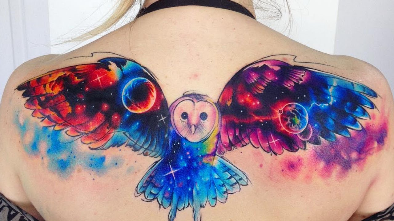 Easy Owl Tattoo Designs with Flowers - wide 7