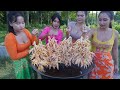 Cook chicken feet crispy and boiled cook recipe and eat - Amazing video