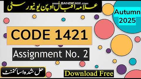 ⏩ AIOU Code 1421 Solved Assignment No.2 Autumn 2025 || Subject: Introduction To Environment ||