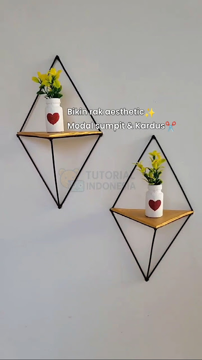 Rak Dinding Aesthetic Dari Sumpit | Hiasan Dinding Dari Kardus Bekas | Kerajin Tangan Kardus Bekas
