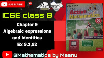 Active Mathematics class 8, Chapter 9, Algebraic expressions and Identities,Ex 9.1,9.2
