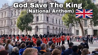 Crowds Sings outside Downing Street "God Save The King" at The Queen's Funeral