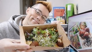 🙏Itadakimasu Man🙏 1014 中目黒のヴィーガン料理店、レインボーバードランデヴーのファラフェルサラダをmenuでデリバリーして食べてみた #ASMR
