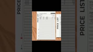 Excel price list template, Google sheets price list template, instant download
