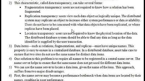 Data Transparency from distributed databases