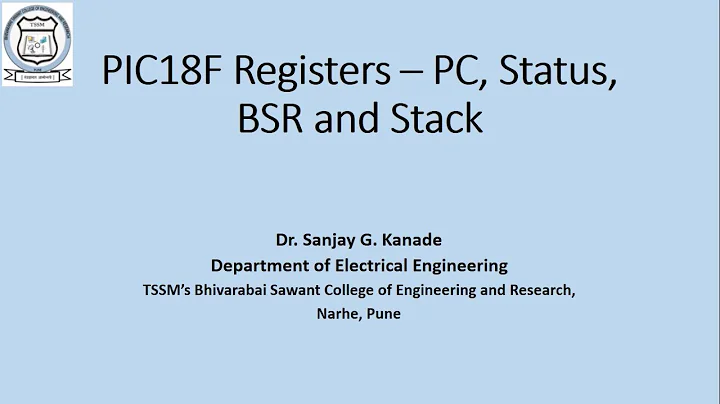 Lecture 3 - PIC18F458 Internal Registers