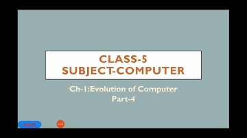 Class-5/Computer/Ch-1:Evolution of Computer/Part-4