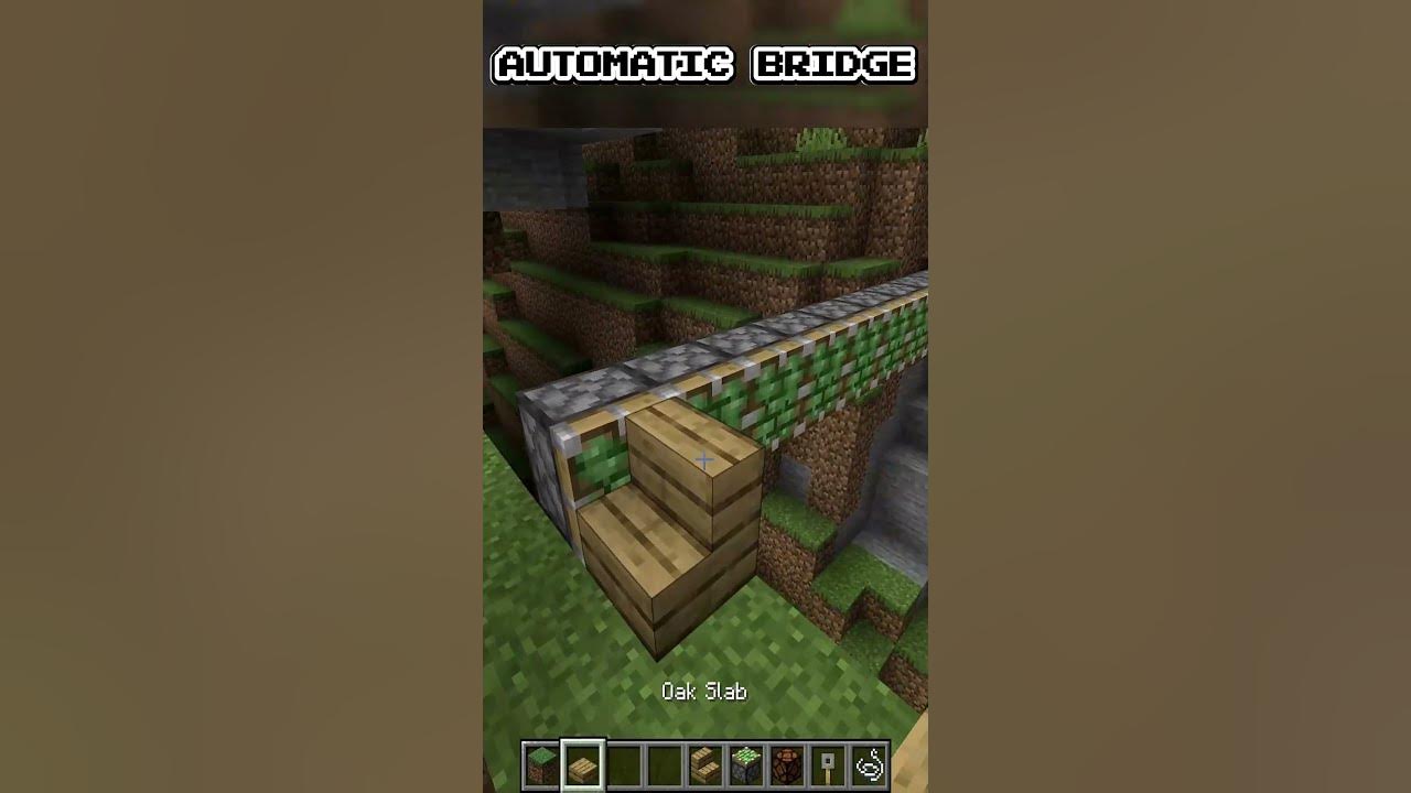 How to build an automatic bridge in Minecraft #redstone #shorts - YouTube
