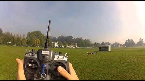 SIX Hexcopter flying in the mist with almost position & altitude hold ( KK2 )