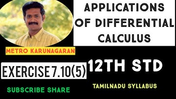 12th Std Maths Ex.7.10(5) Find the point on the curve 6y= x^3+2 at which y Coordinate changes 8 time