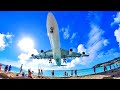 ST MAARTEN AIRPORT - INCREDIBLE LOW LANDINGS and AF A340 from in- and outside at the same time!