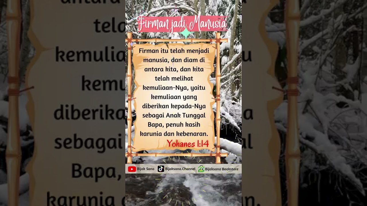 Firman Jadi Manusia - Ayat Alkitab Harian - Firman Tuhan Hari ini - Bijaksana #shorts