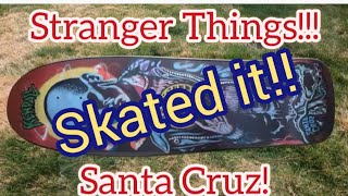 Skated the reissue Santa Cruz Stranger Things skateboard! Quick review
