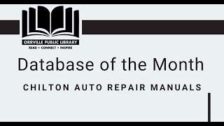 Database Showcase: Chilton's Auto Repair Manuals