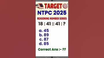 RRB NTPC Reasoning Number Series | Number Series Reasoning Tricks #PW #NTPC #Shorts