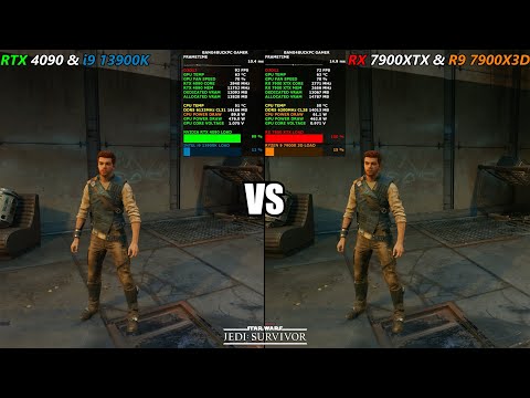 STAR WARS Jedi Survivor Epic Settings 4K RTX 4090 & i9 13900K VS RX 7900 XTX & R9 7900X 3D