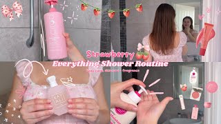 Strawberry Girl Everything Shower Routine 🍓 Soft Feminine Self-Care Reset🫧 summer hygiene routine✨