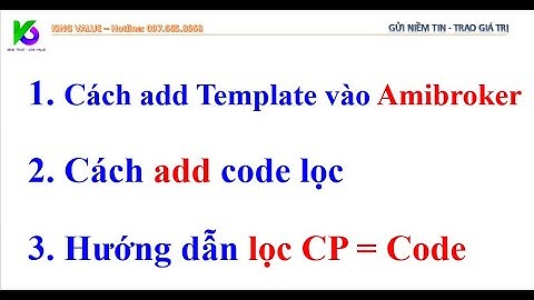 #66: Hướng dẫn add code vào Amiborker, tạo template và lọc cổ phiếu