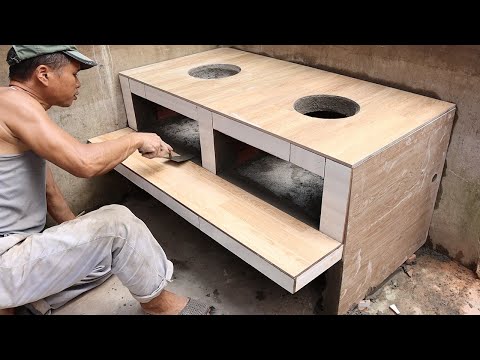 Build smokeless stove outdoor - Traditional wood stove for Home - YouTube