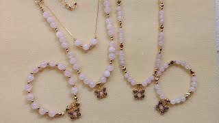 MOMMY AND ME. Rose Quartz  Mother' Day sets