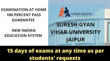 Suresh Gyan Vihar University Home Based examination 100% pass MBA Degree only 80,000
