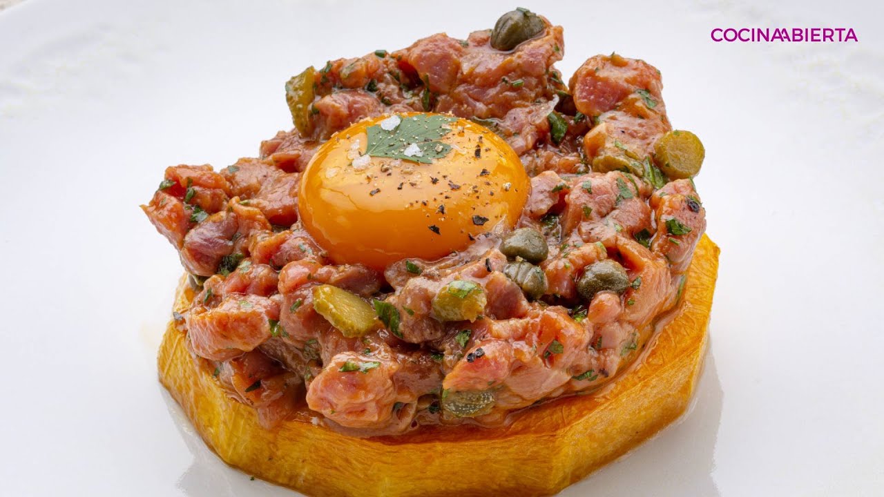 Calabaza asada caramelizada con tartar de carne // Receta de Joseba Arguiñano