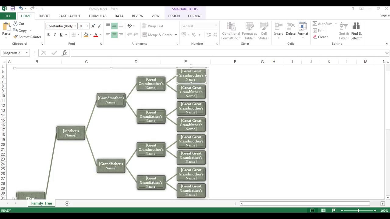 Create Genealogy Charts with Smart Art 