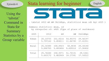 Using the ‘tabstat’ Command in Stata for Summary Statistics by a Group variable– Part 6