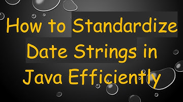 How to Standardize Date Strings in Java Efficiently
