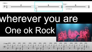 ONE OK ROCK Wherever you are｜動態鼓譜完整版