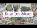 7 cards with 1 Dollar Tree sticker sheet/ Cactus Cats/ Mix media with Distress Embossing Glaze
