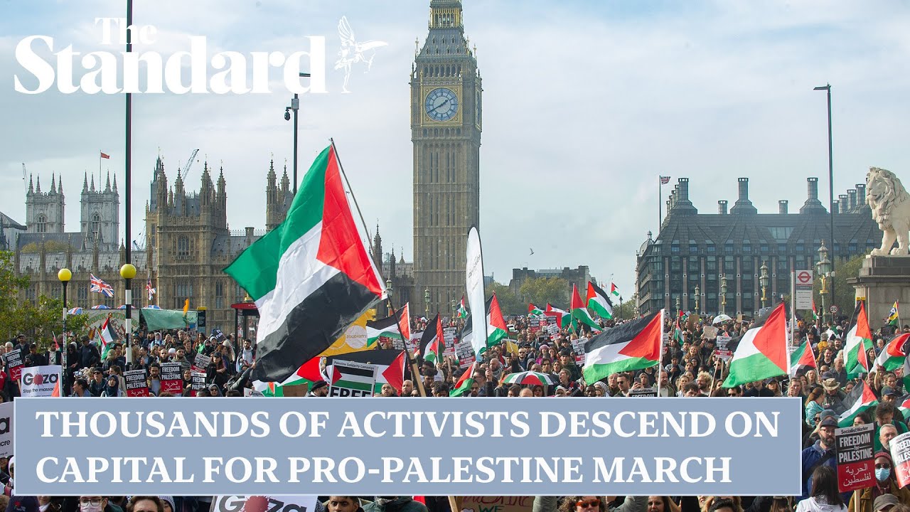Thousands of activists descend on capital for pro-Palestine march
