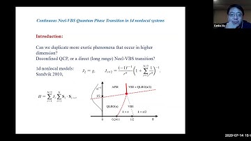 Cenke Xu: Continuous Neel-VBS Quantum Phase Transition in 1d nonlocal systems