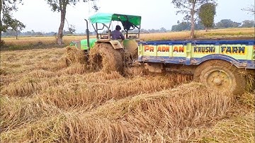 Power Of Deutz Fhar 50hp || Deutz Fahr 4x4 Trolley Performance In Mud  || Tractor videos