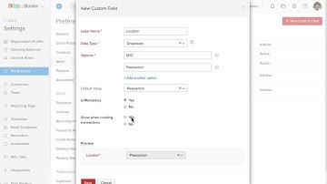 Custom Fields for Items   Zoho Books