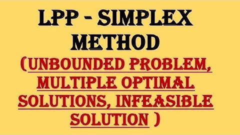 Unbounded problem||Infeasible Solution||Multiple optimal solutions||Operation Research|| B.com PUCHD